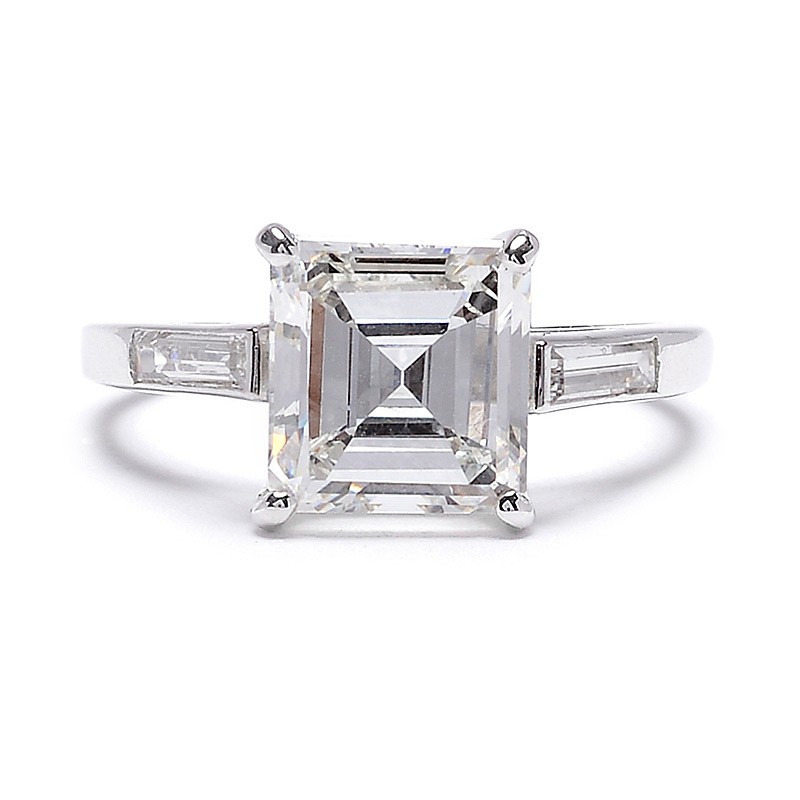 Circa 1950 engagement ring square emerald cut