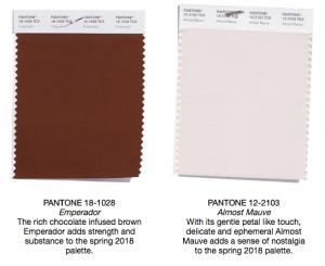 Pantone colors emperador and almost mauve