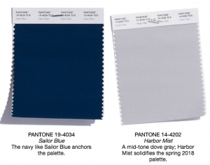 Pantone classics sailor blue and harbor mist