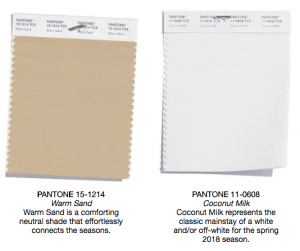 Pantone classics warm sand and coconut milk
