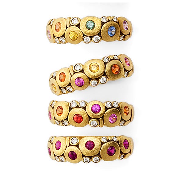 Alex Sepkus Rainbow Line rings Alex Sepkus Rainbow Line rings