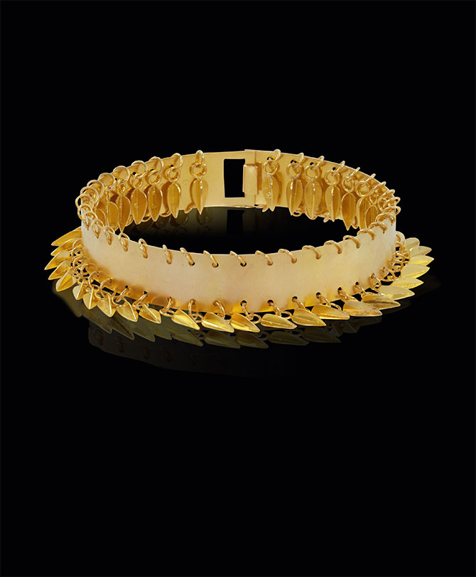 gold beechnut bangle by Loren Nicole