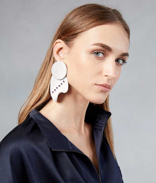 Tibi and Paige Novick ceramic earrings