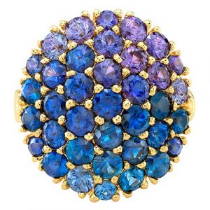 mosaic ring with ombre sapphires