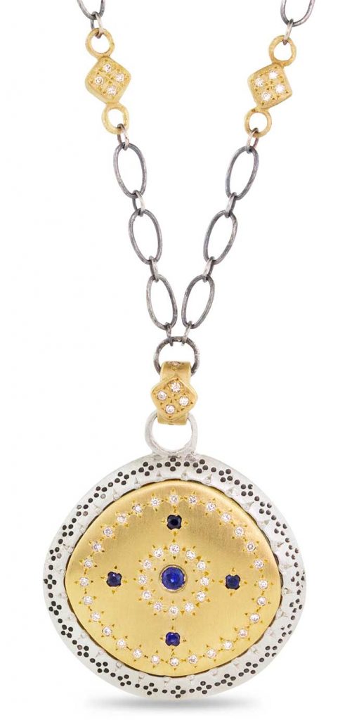 sapphire and diamond pendant adel chefridi