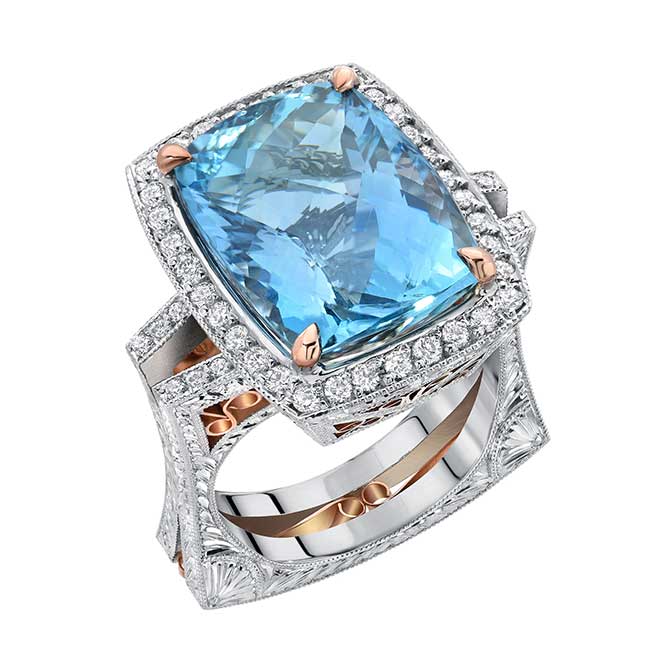 Dallas Prince 18K TESORO Santa Maria Aquamarine Ring