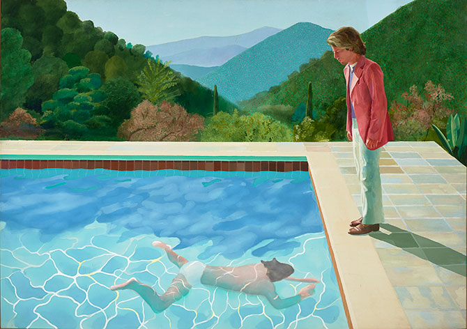 David Hockney Exhibit Portrait of an Artist Pool with Two Figures