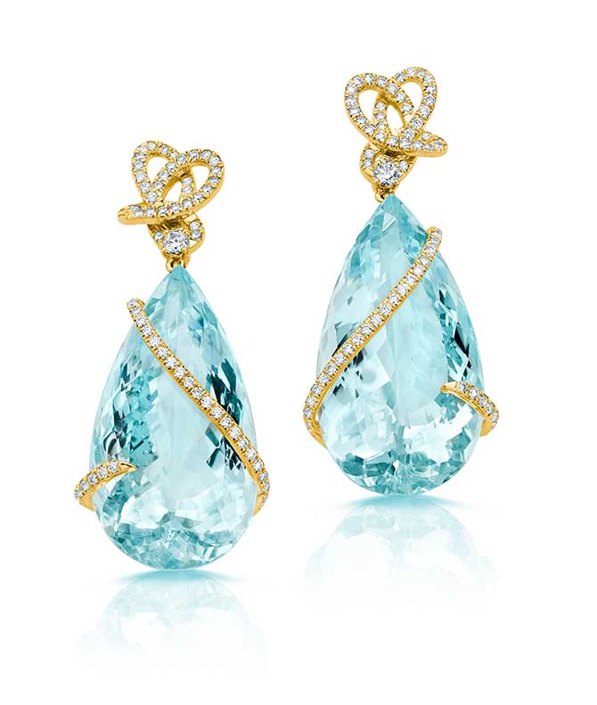 Pamela Huizenga Aquamarine Drop Earrings