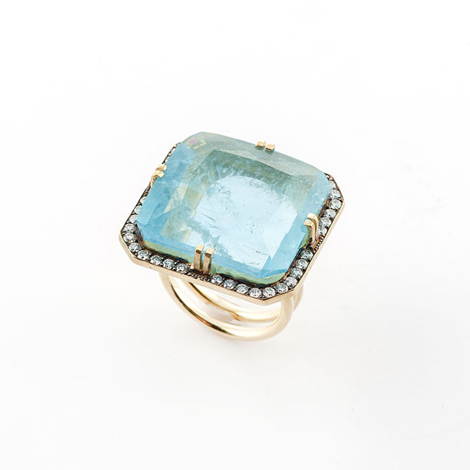 Sylva and Cie Aquamarine Ring