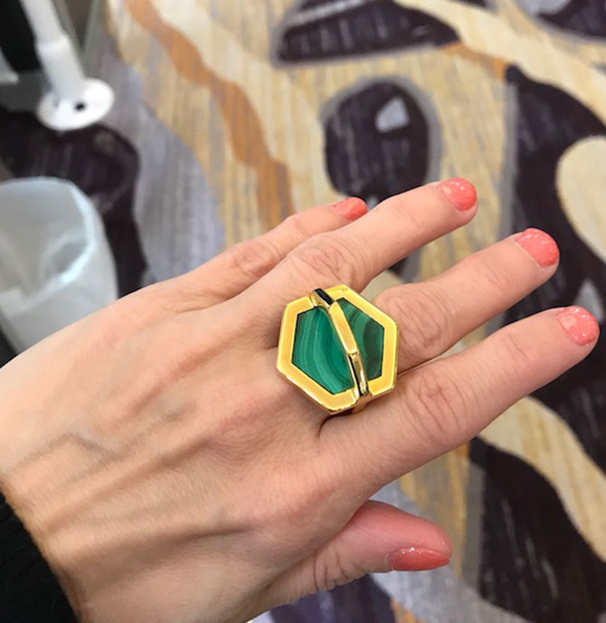 W Britt Malachite Ring