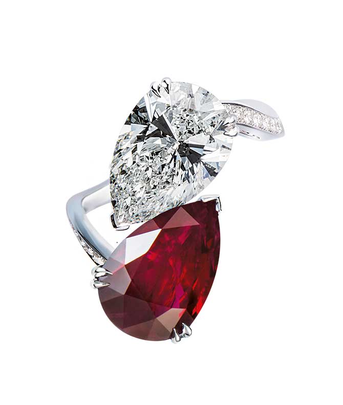 Gilan Burma ruby and diamond ring