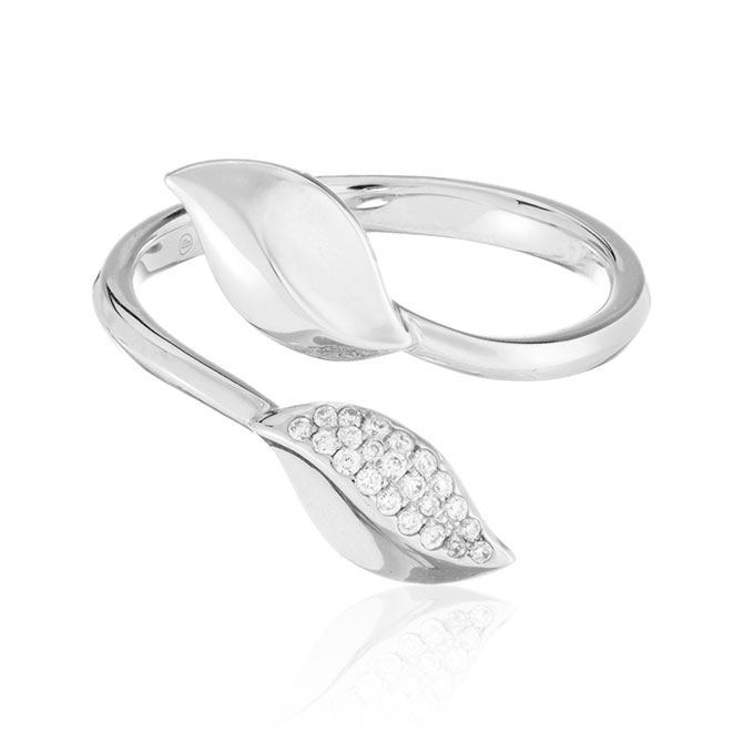 Graymoor Lane White Gold Bypass Ring