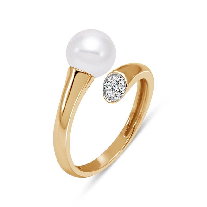 Mastoloni Gold and Pearl Bypass Ring