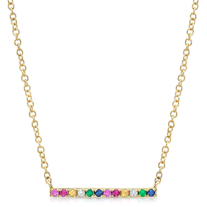 Majolie rainbow bar necklace