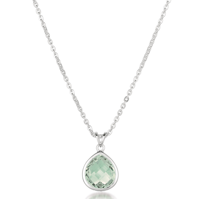 Thistle and Bee prasiolite pendant