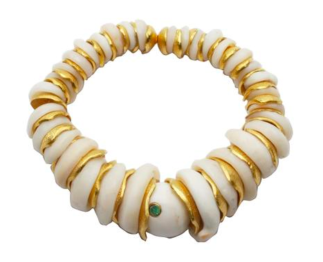 Vanessa Monteil golden puka bracelet