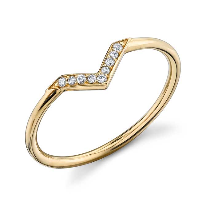 Sydney Evan Pave Diamond Chevron ring