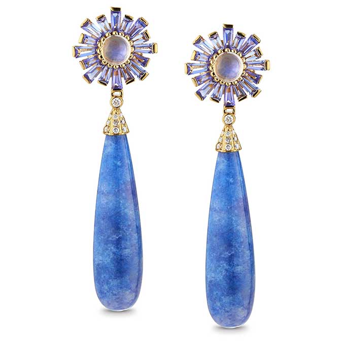 Theresa Kaz blue stone drop earrings 