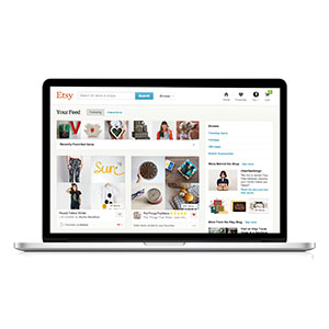 Etsy desktop website on laptop