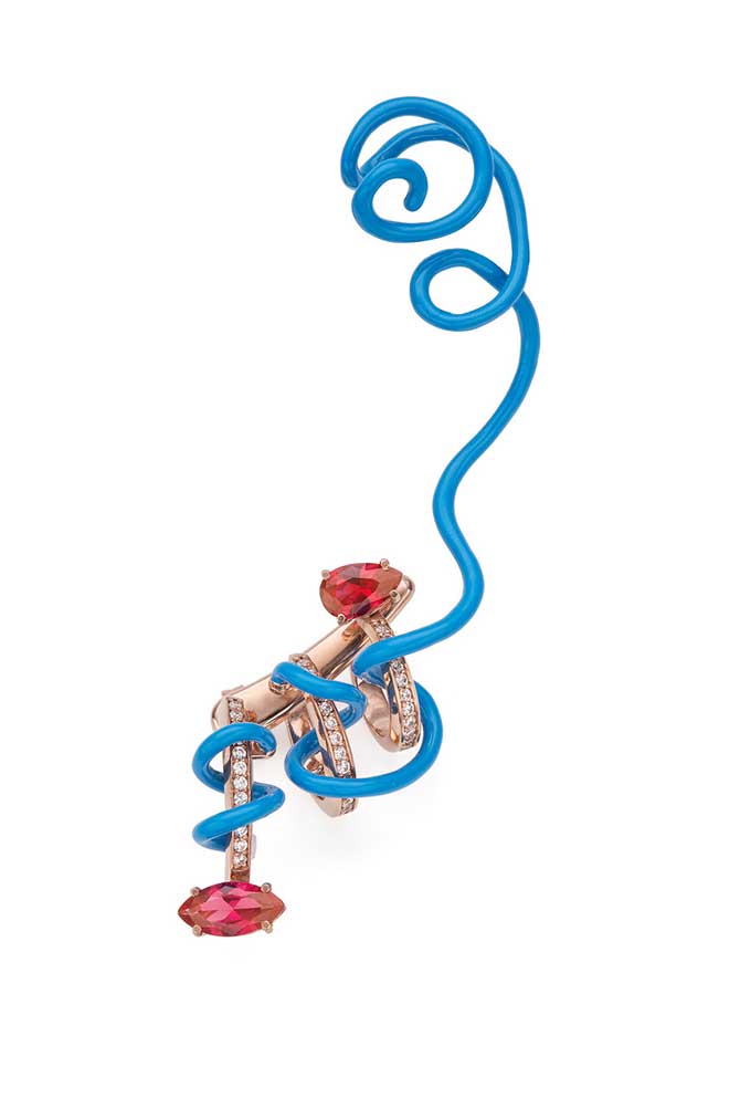 Bea Bongiasca Turqouise Enamel ear crawler