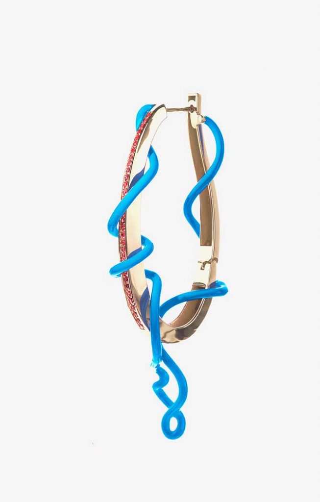 Bea Bongiasca Turqouise Enamel hoop
