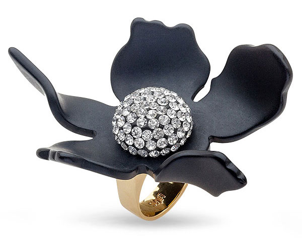 lele sadoughi crystal lily ring