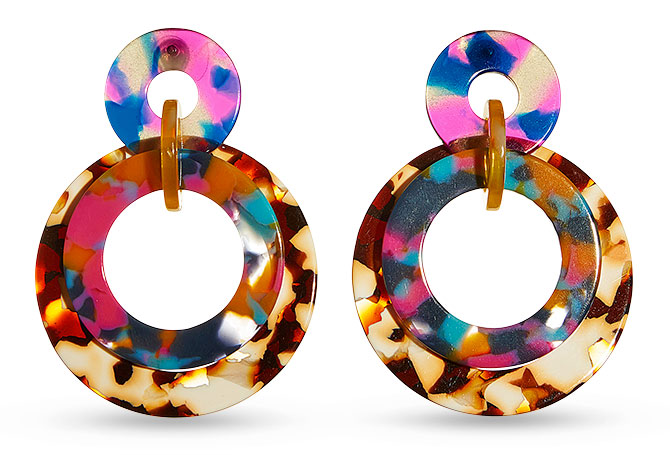 lele sadoughi jungle punch hoop earrings