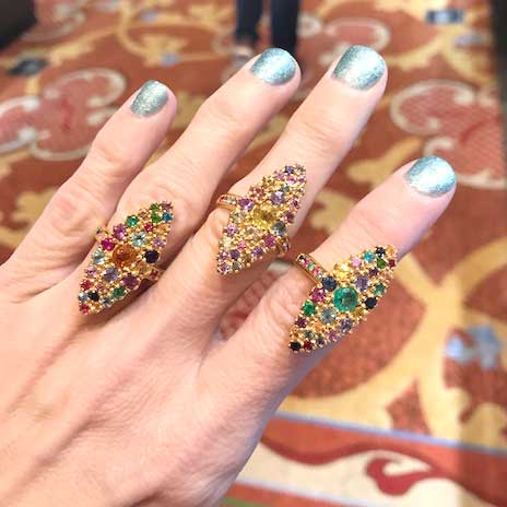 Colette Rainbow navette rings