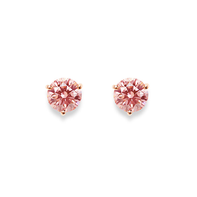 Lightbox pink lab-grown diamond studs