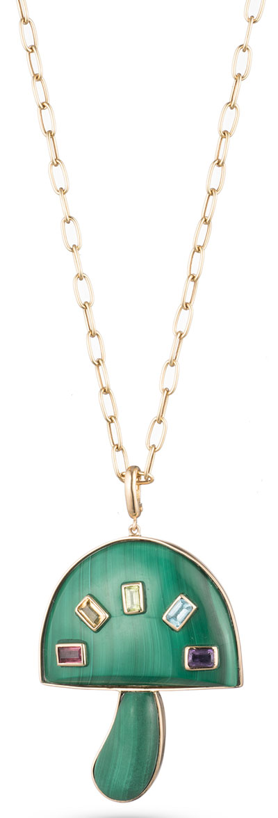 Brent Neale malachite mushroom pendant