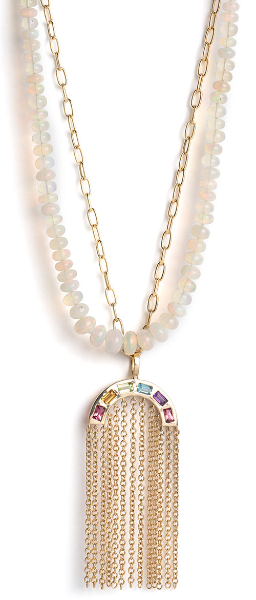 Brent Neale opal rainbow tiered necklaces