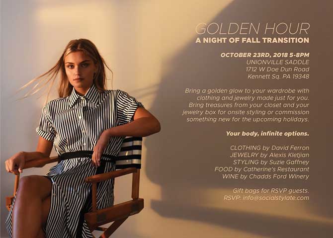 Golden Hour Alexis Kletjian jewelry event invite