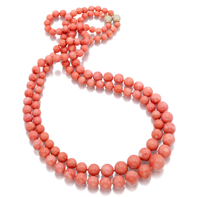 Assael angel skin coral necklace