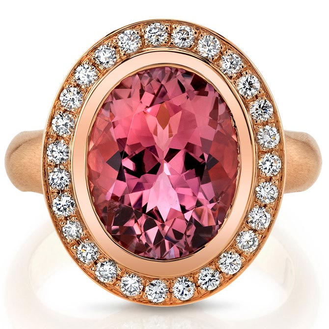 Omi Prive pink tourmaline and tanzanite ring