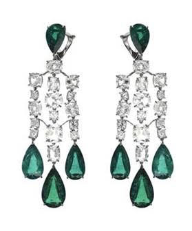 Chopard emerald diamond earrings