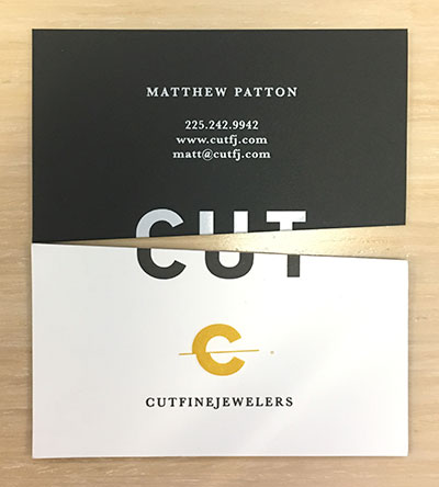cut fine jewelers business card