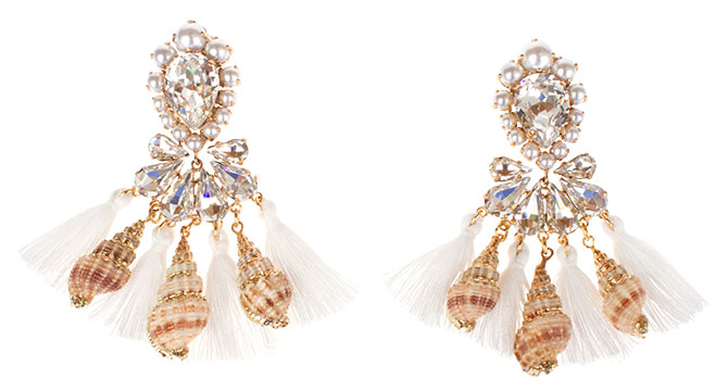 bijoux de familie tassel shell earrings