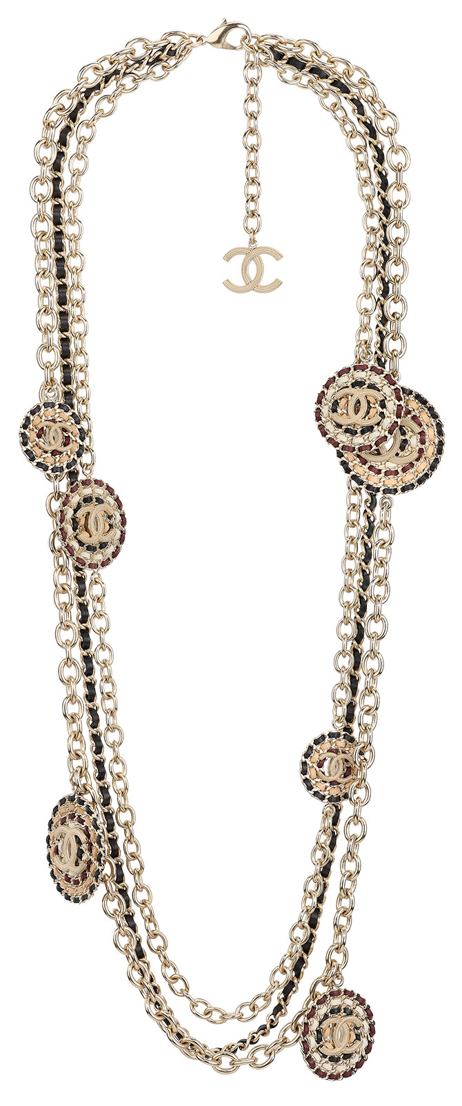 chanel leather chain necklace