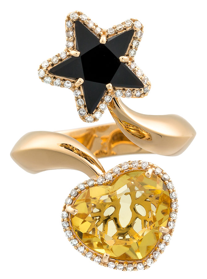 daniella kronfle citrine heart onyx star ring