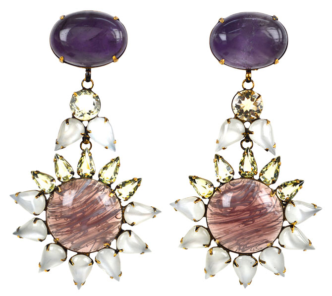 iradj moini amethyst crystal earrings