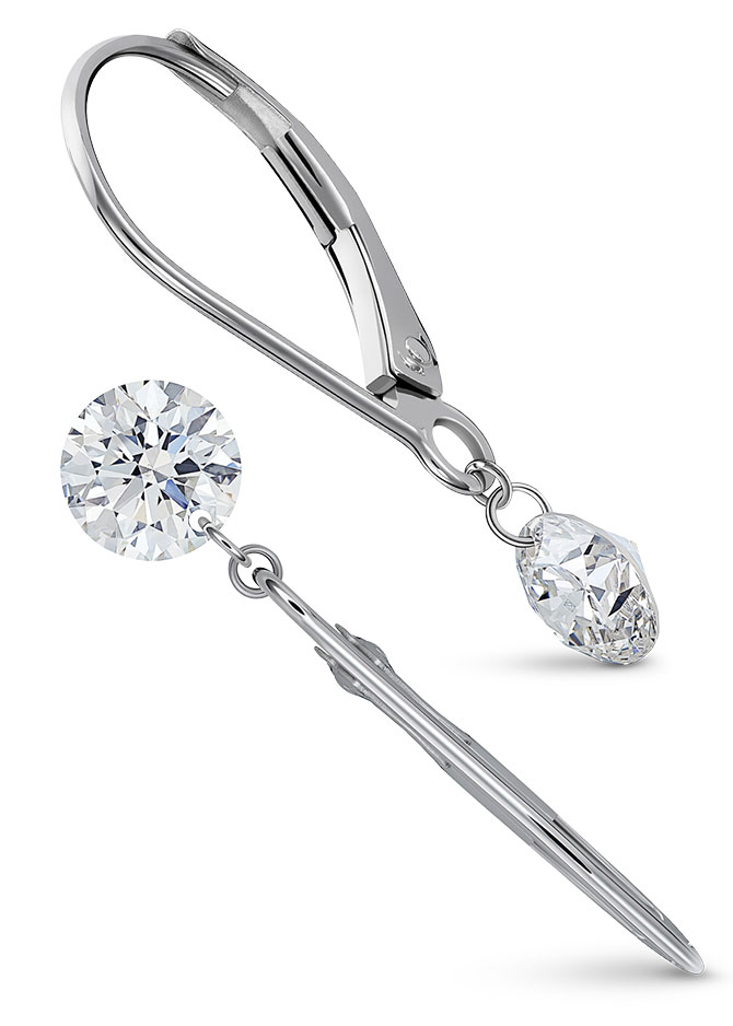 lightbox drilled diamond earrings
