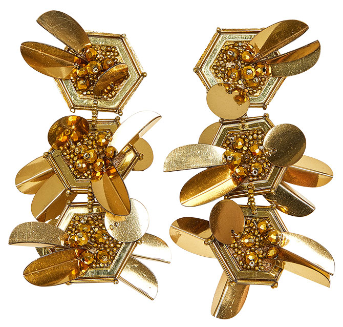 mignonne gavigan gold bead sequin earrings