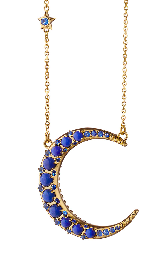 Monica Rich Kosann moon necklace lapis Monica Rich Kosann moon necklace lapis
