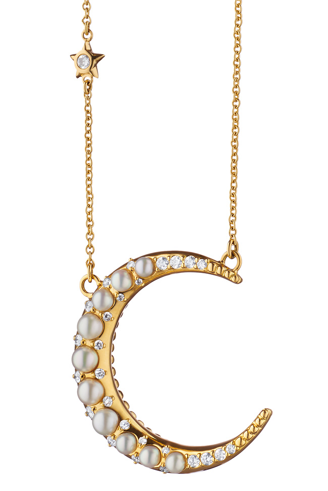 Monica Rich Kosann moon necklace pearls Monica Rich Kosann moon necklace pearls