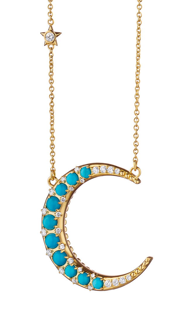 Monica Rich Kosann moon necklace turquoise Monica Rich Kosann moon necklace turquoise