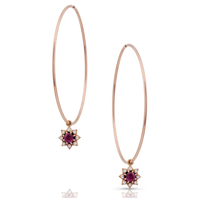M Spalten Mini Starburst hoop earrings M Spalten Mini Starburst hoop earrings