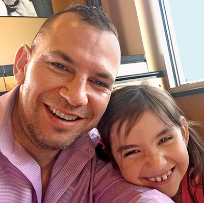 Diego the waiter and daughter