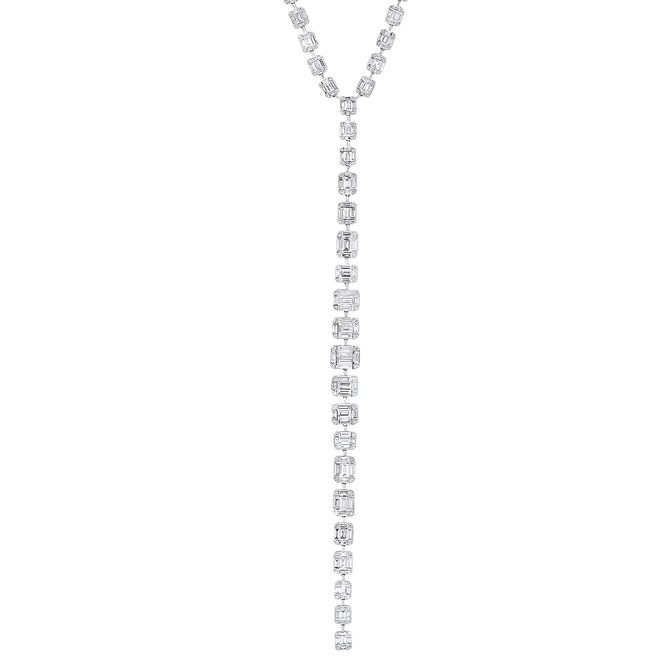 Benjamin and Co baguette diamond necklace