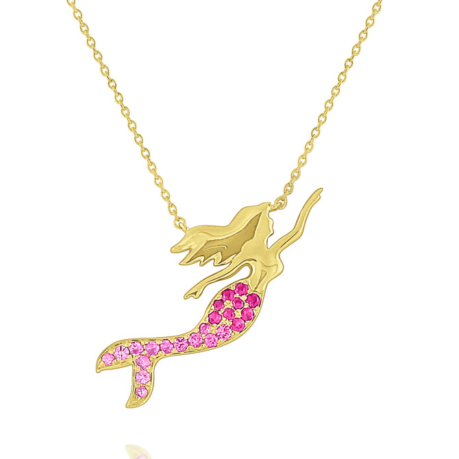KC Designs pink sapphire mermaid necklace