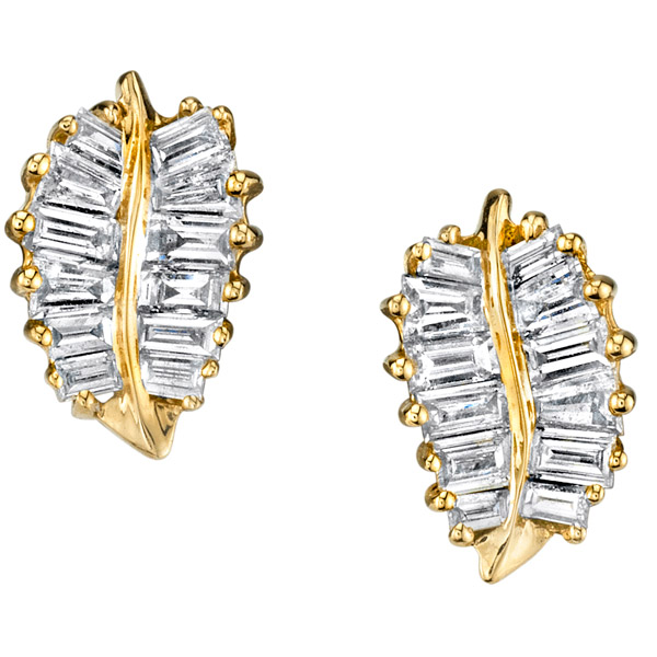 Anita Ko small palm leaf earrings